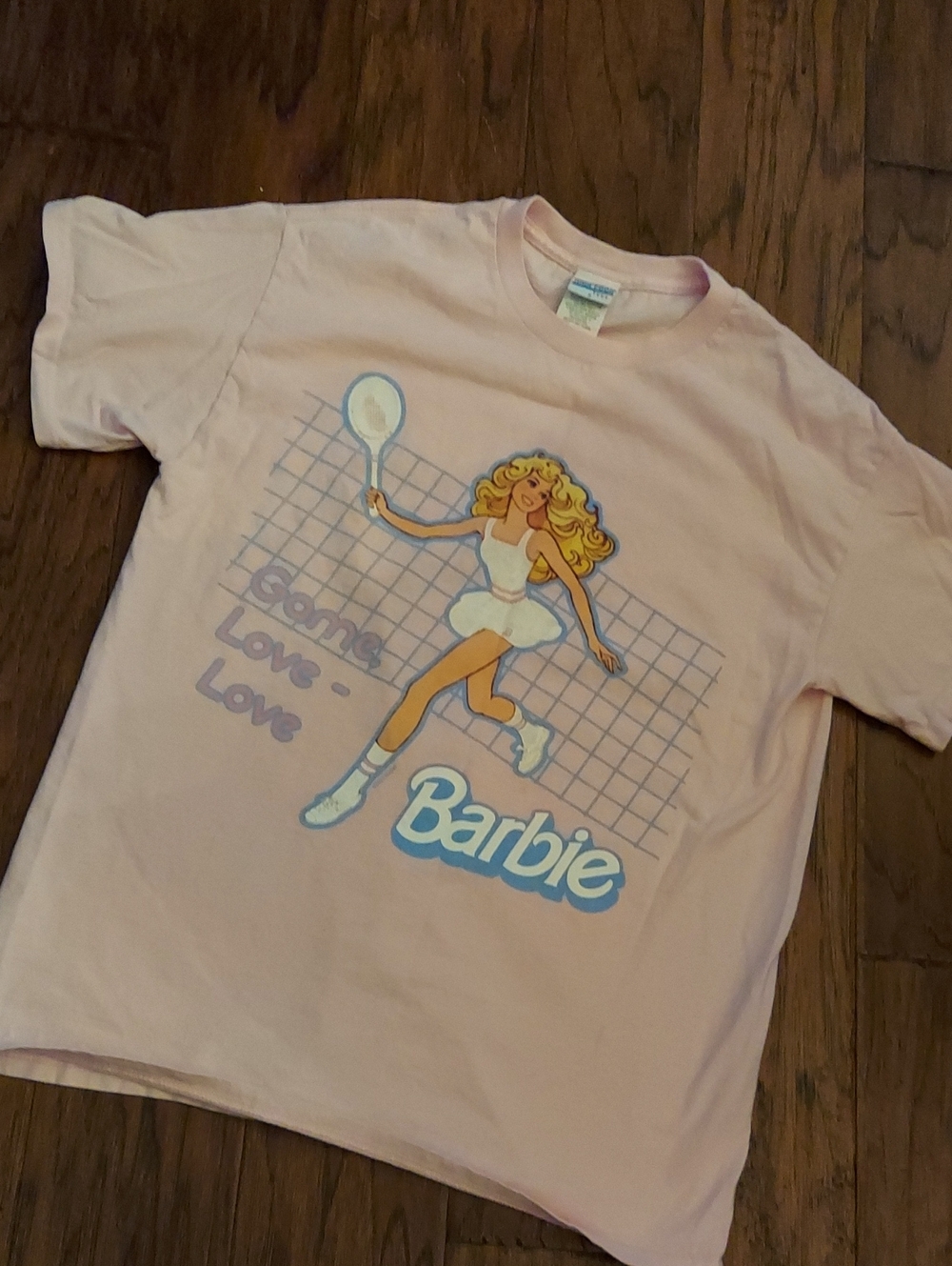 Junk Food Retro Barbie Tennis Shirt Pink Small